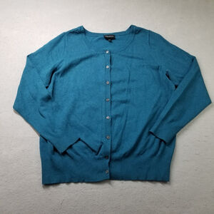 Lane Bryant Teal Button-Up Cardigan
